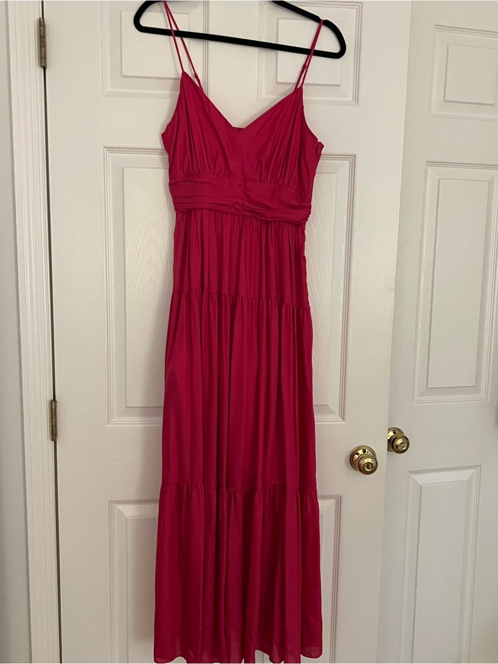 INTERMIX Hot Pink Spaghetti-Strap Maxi Dress